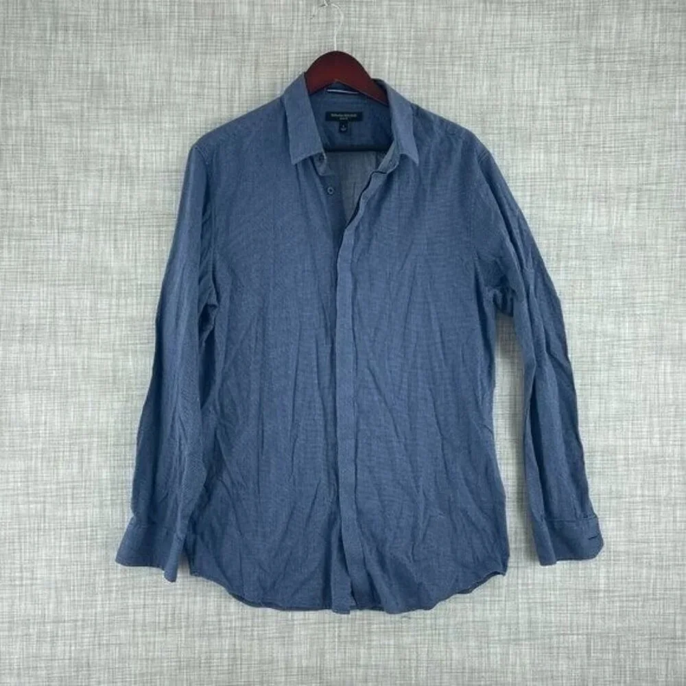 Banana Republic Mens L shirt long sleeve button down blue 0136